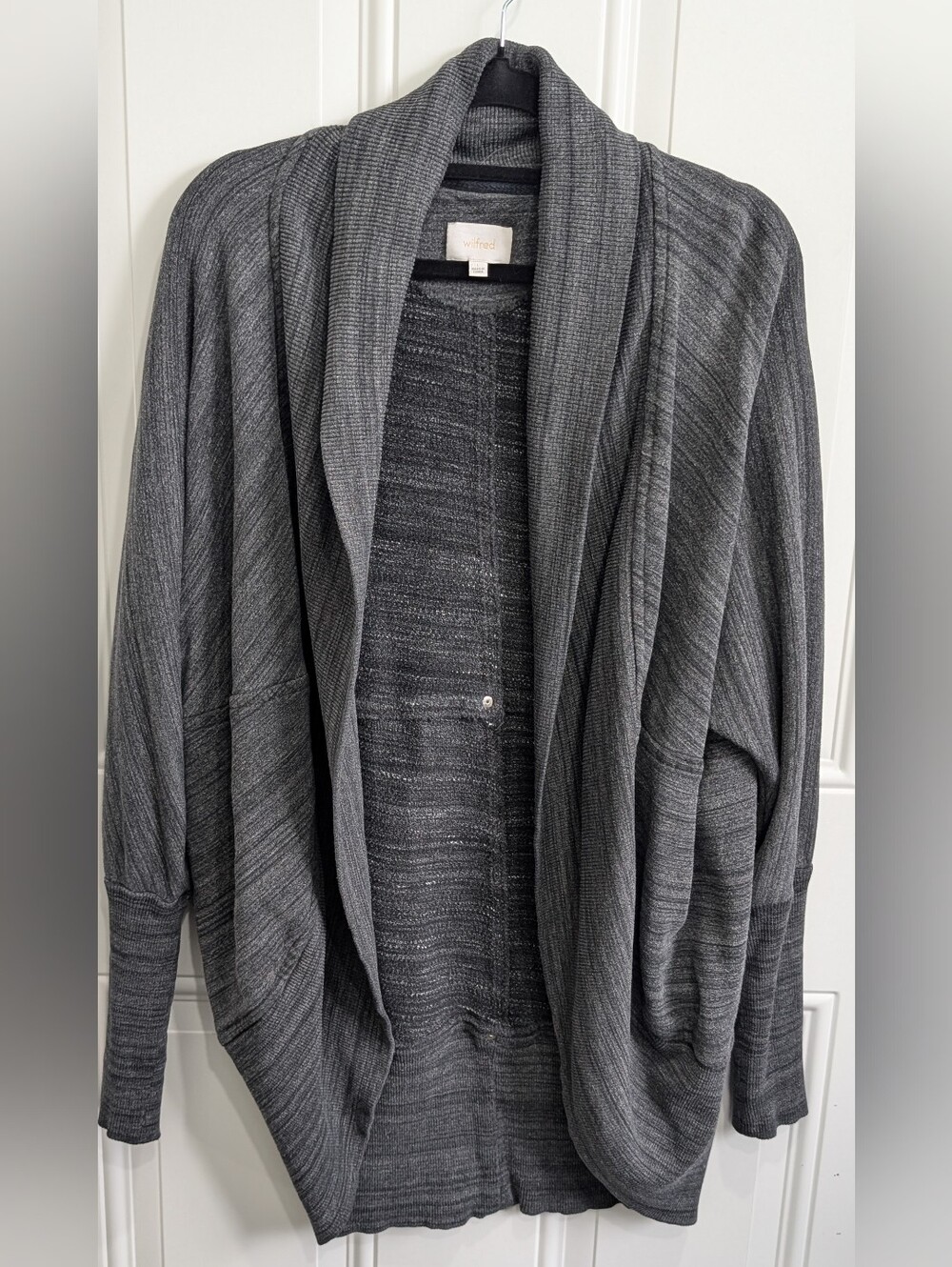 Aritzia Wilfred Diderot Cocoon Cardigan Sweater - Heathered Charcoal Grey